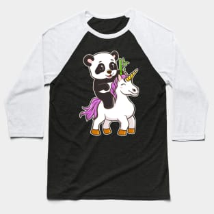 Panda Riding Unicorn Cute Magical Baseball T-Shirt